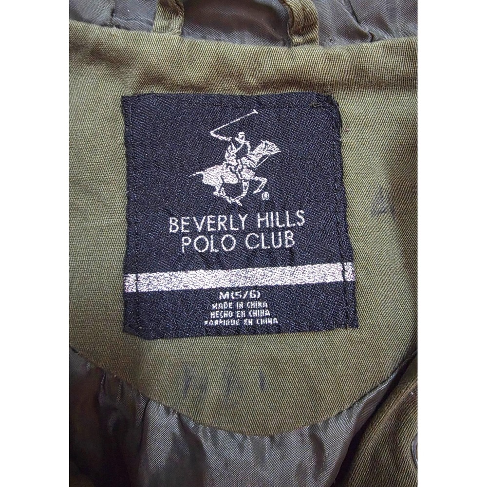 Kids Beverly Hills Polo Club Olive Green Utility Jacket Hoodie Size M 5 6 - Picture 3 of 6